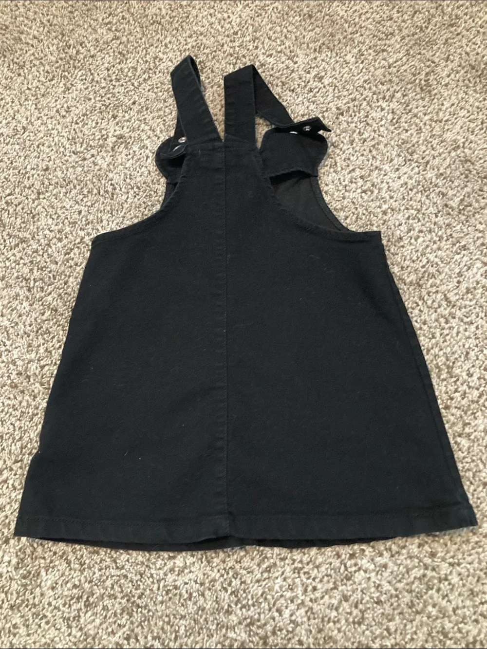 H&M Disney Black Cotton Overall Dress with Red Bow Accent